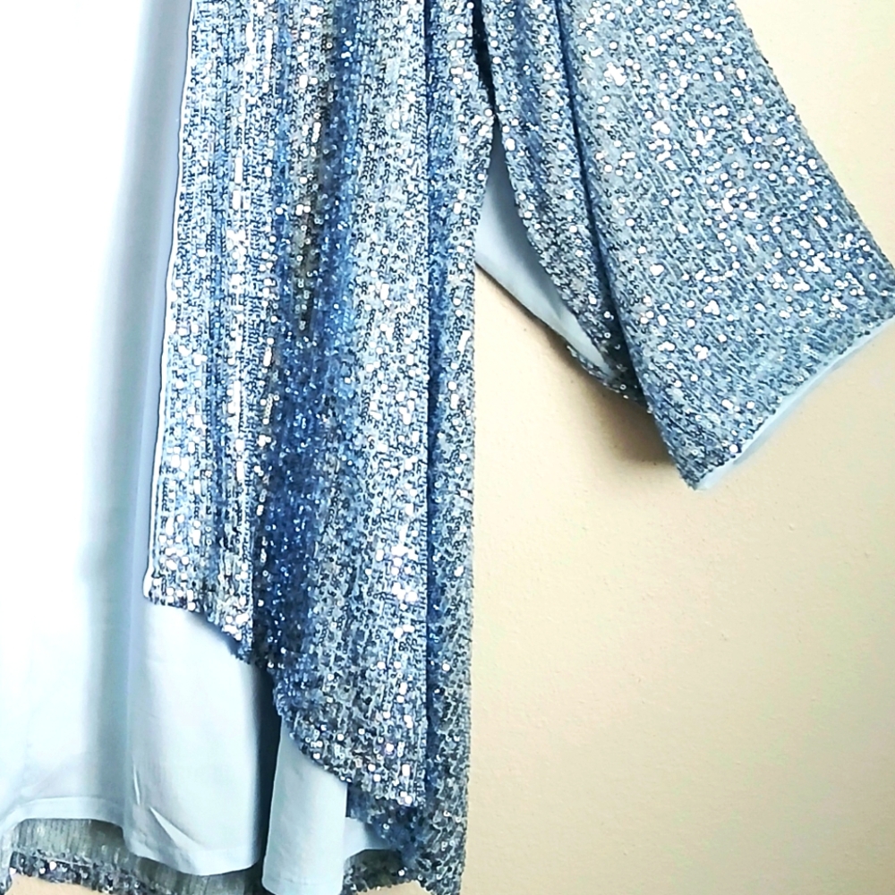 Torrid Light Blue Sequin Jacket - image 4